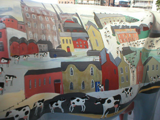 Detail of the other side of a cow-filled Lowry-like picture