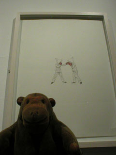 Mr Monkey looking at Boxers by Rachel Goodyear