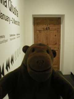 Mr Monkey at the entrance to the Ma Qiusha exhibition