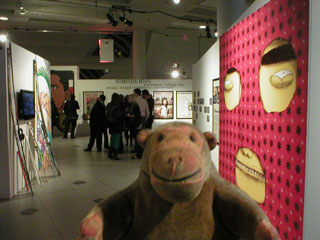 Mr Monkey looking around the final Urbis exhibition