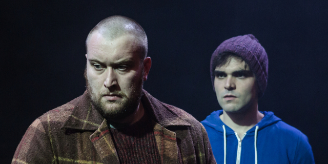 Sean Rigby as Moe with Sam Swann as Charlie (Royal Exchange Production photo by Richard Davenport)