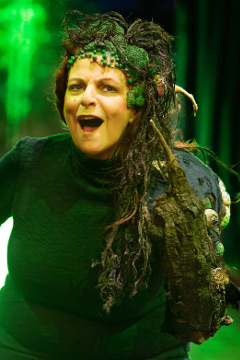 Gillian Bevan as the Witch(Royal Exchange Theatre production photo by Jonathon Keenan)