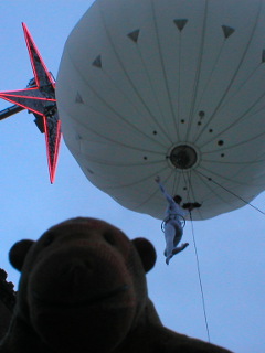 Mr Monkey watching the Moon pass the Star on its way back