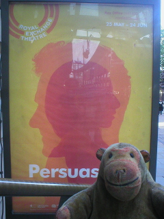 Mr Monkey looking at the poster for Persuasion