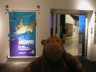 Mr Monkey outside the All Aboard Exhibition