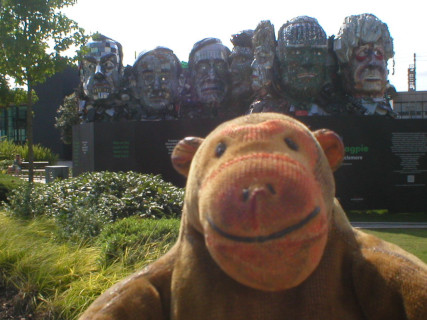 Mr Monkey looking at Mount Recyclemore