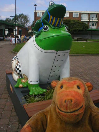 Mr Monkey looking at Stockport Baker Frog