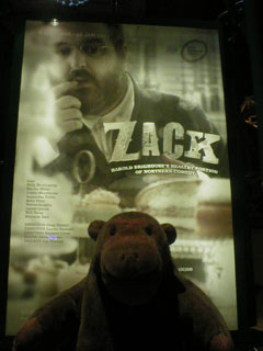 Mr Monkey looking at the poster for Zack