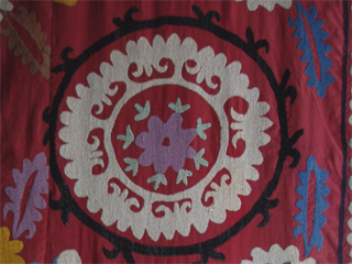 Detail of 19/XII/1970, an embroidered yurt hanging from Uzbekistan