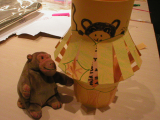 Mr Monkey with his almost finished lantern