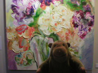 Mr Monkey looking at Summer Blossoms by Susan Aggarwal