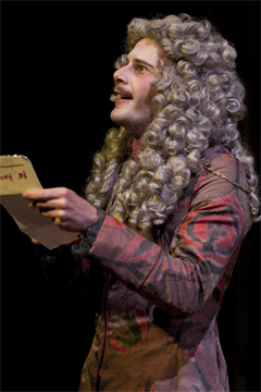 Horner (Felix Scott) receives good news (Royal Exchange Theatre production photo)