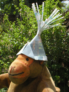 Mr Monkey wearing his Stephen Jones hat