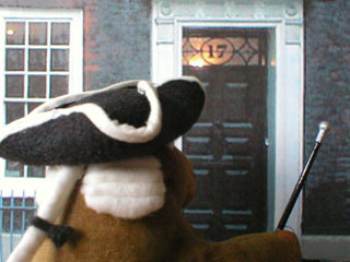 Mr Monkey rapping on Doctor Johnson's door