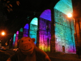 Illuminated railway arches, Newcastle