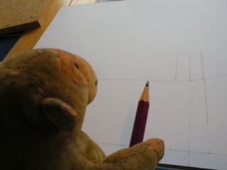 Mr Monkey drawing his own building design