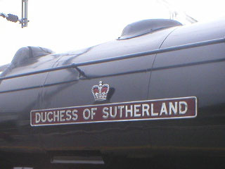 The nameplate of the Duchess of Sutherland