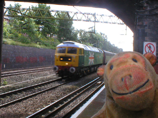 Mr Monkey realising that the engine isn't an A4 Pacific