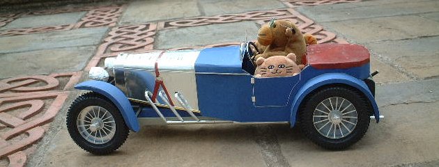 Mr Monkey taking Mr Cat for a ride