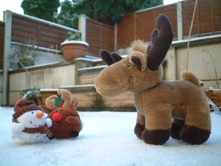 Mr Elk with Mr Reindeer and Mr Snowman