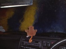 Strange coloured rumbling clouds!