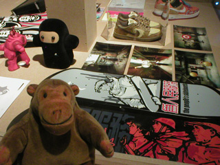 Mr Monkey looking at things from Ji Ji's desk