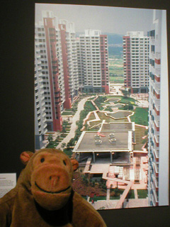 Mr Monkey with a picture of the Guangzhou Times Rose Garden