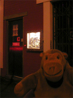 Mr Monkey outside the Majolica Works