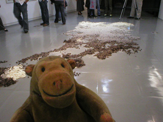 Mr Monkey looking at Untitled by Laura Nathan from the impure end