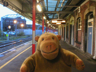 Mr Monkey at Stockport station
