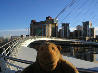Mr Monkey about to cross the Millennium Bridge