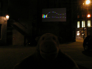 Mr Monkey looking at 'Wonderland' by Claire Davies