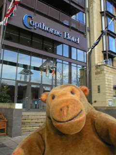 Mr Monkey outside the Copthorne Hotel