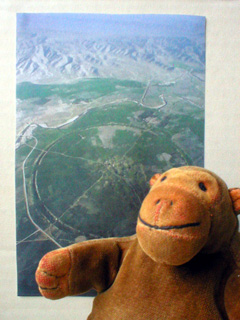 Mr Monkey looking at a picture of Gur in Iran