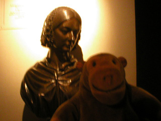 Mr Monkey with a bust of Florence Nightingale