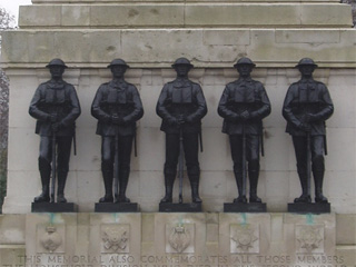 The sculptures on the Guards Memorial