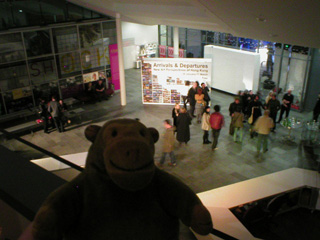 Mr Monkey looking down from the first floor