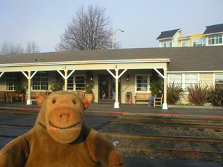 Mr Monkey looking at the Renton depot building
