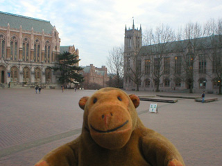 Mr Monkey in the university's Red Square