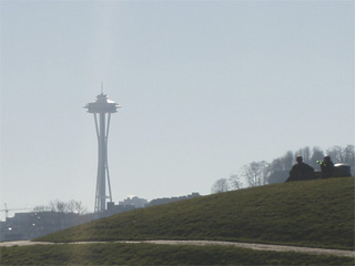The Space Needle viewed from beside Kite Hill in Gasworks Park