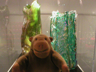Mr Monkey looking at some Dale Chihuly glass