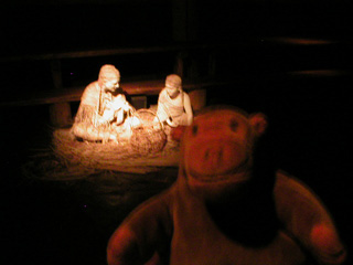 Mr Monkey in the Salish plank house