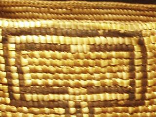 A detail of a Native American basket