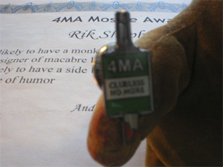 A closer view of the 4MA lapel pin