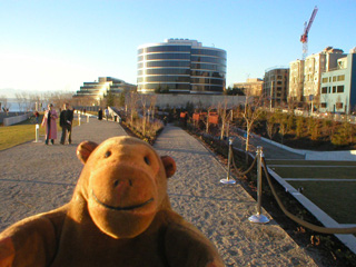 Mr Monkey arriving at the Olympic Sculpture park