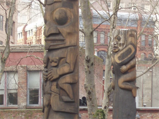 Totem poles in Occidental Park