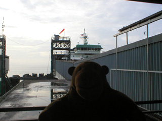 Mr Monkey boarding the ferry