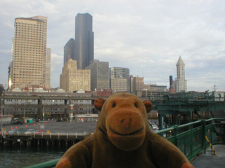 Mr Monkey looking at downtown Seattle