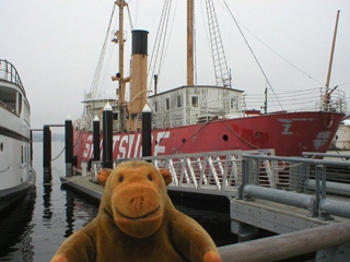 Mr Monkey looking at the Swiftsure lightship