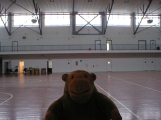 Mr Monkey in the gymnasium of the Naval Reserve building